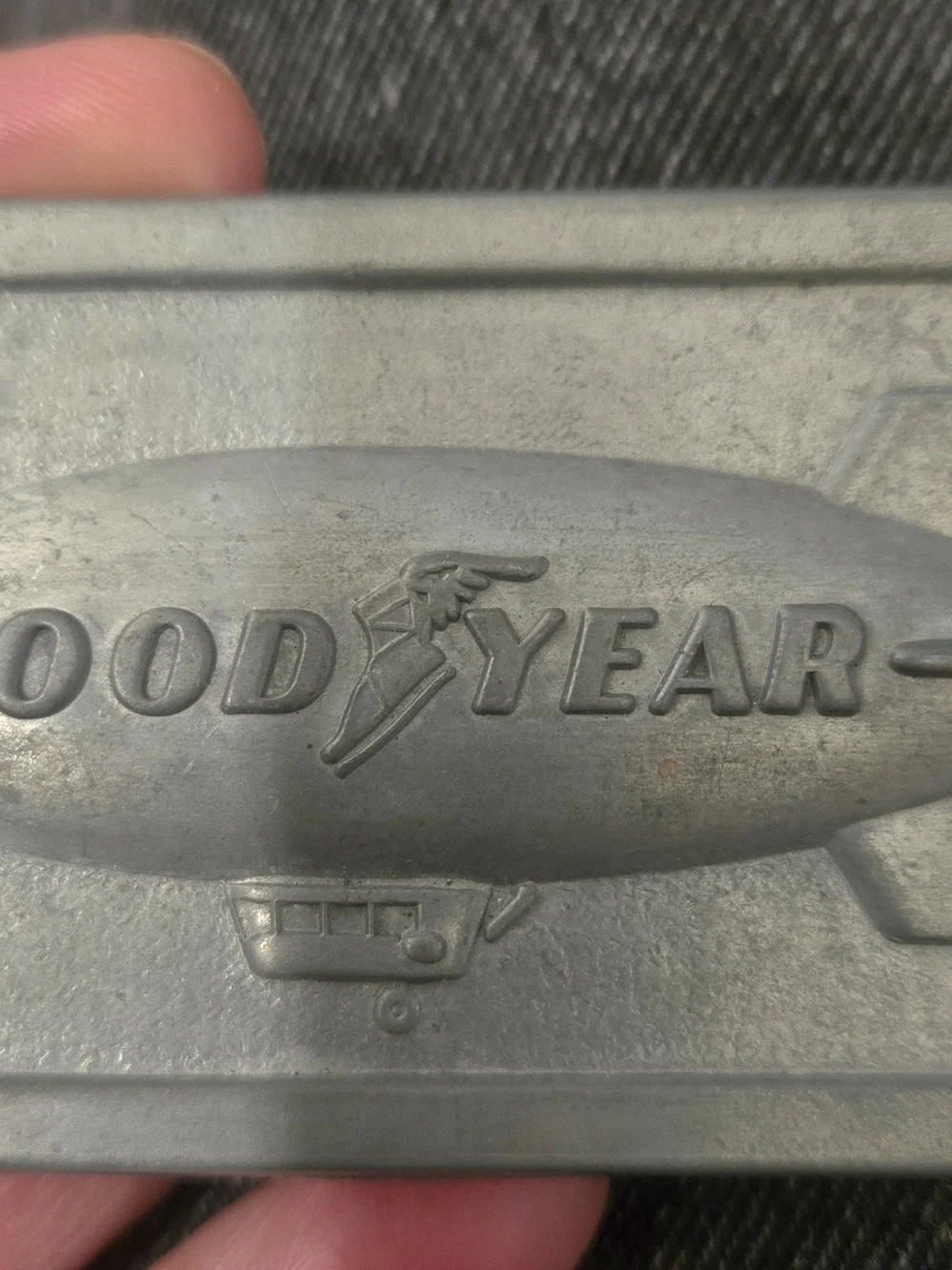 Good Year Blimp Silver Tone Men’s Belt Buckle - Classic Logo